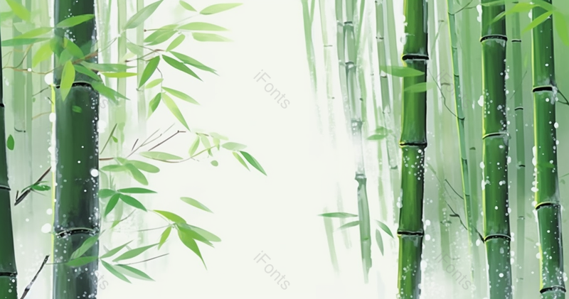 绿色沾了雪花的竹子竹林插画,插画/手绘图,插画/手绘图库,插画/手绘图下载,插画/手绘